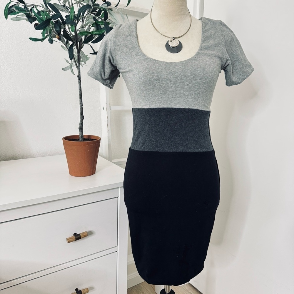 INDAH BODY Casual Double Layer Color Block Mini Dress Size 1 Small